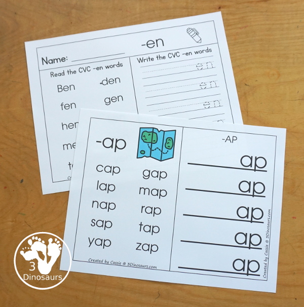 CVC Word Family Cards & Ladders St - with 33 word families for kids to learn with. 2 cards per page and up to 10 words per card and cards in two sizes with matching word building ladders - 3Dinosaurs.com