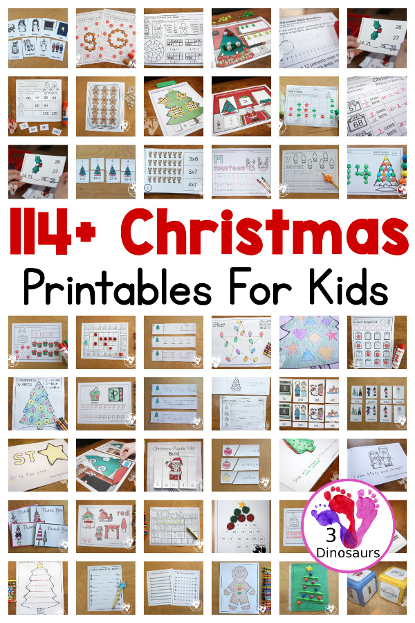 Christmas Printables - 3Dinosaurs.com