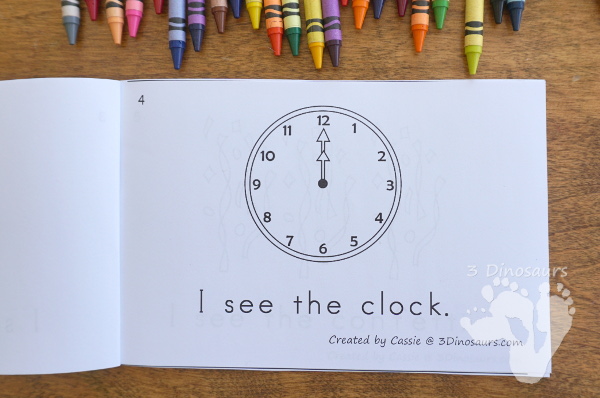 Free New Years Eve Early Reader Books - sight words: the, I, see - 3Dinosaurs.com