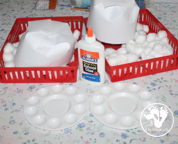 Cotton Ball Wigs - a fun craft to make for Presidents Day or for the American Revolution with kids. - 3Dinosaurs.com