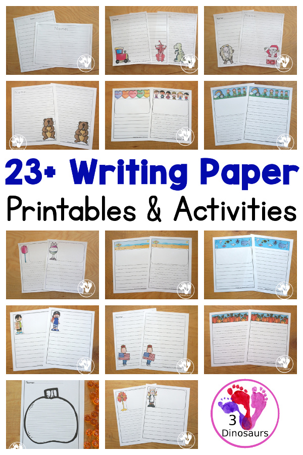 Writing Printables on 3Dinosaurs.com
