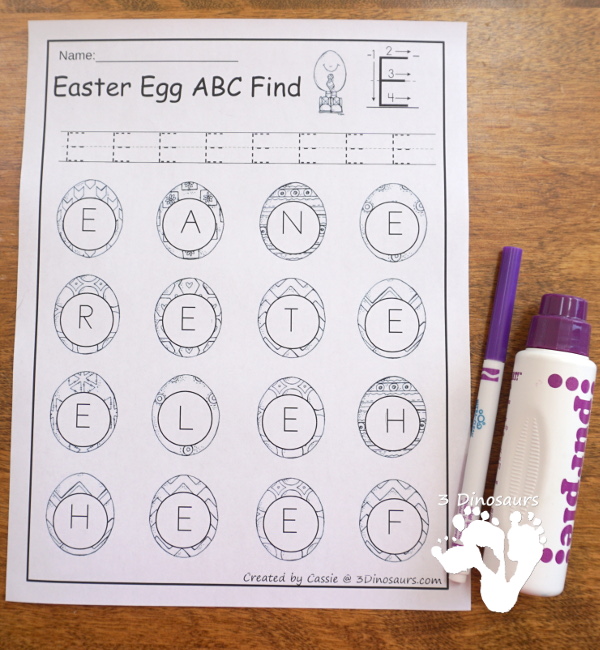 Easter Egg ABC Find: Uppercase or Lowercase with tracing 52 pages of no-prep printables for Easter $ - 3Dinosaurs.com