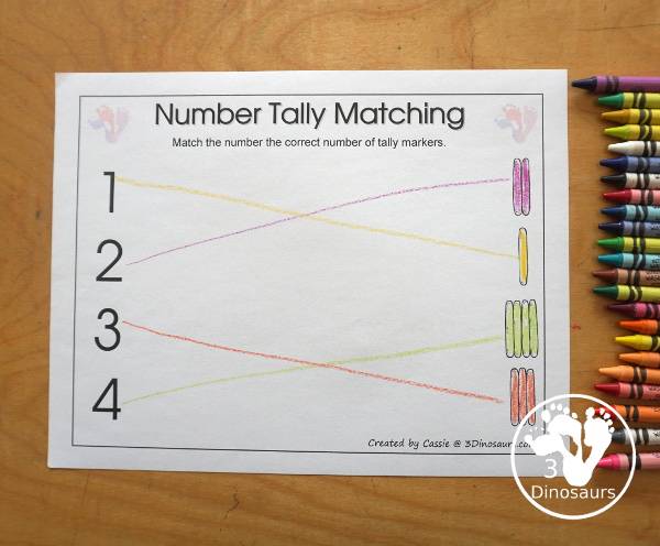 Free Romping & Roaring Number 1,2 , 3, 4 Review Pack with a mix of hands-on and no-prep number worksheets in black and white that work on review numbers 1, 2, 3, 4 - 3Dinosaurs.com