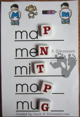 Free ABC Phonics Ladders | 3 Dinosaurs