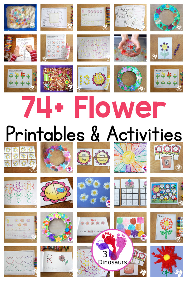 Flower Activities on 3 Dinosaurs