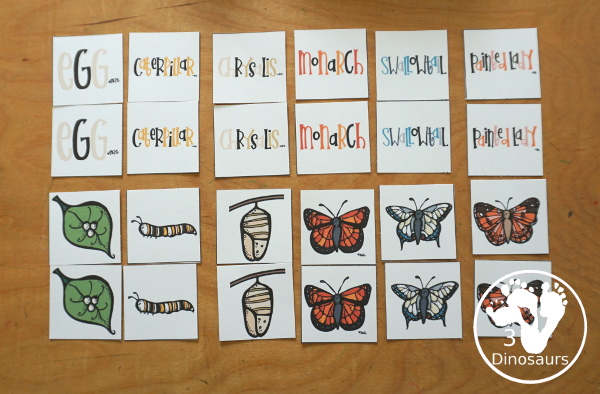 Free Life Cycle of a Butterfly Pack - a 70 page prek and kindergarten and 32 page tot and preschool pack with load of life cycle of butterfly for monarch with different pictures and activities around butterflies - 3Dinosaurs.com