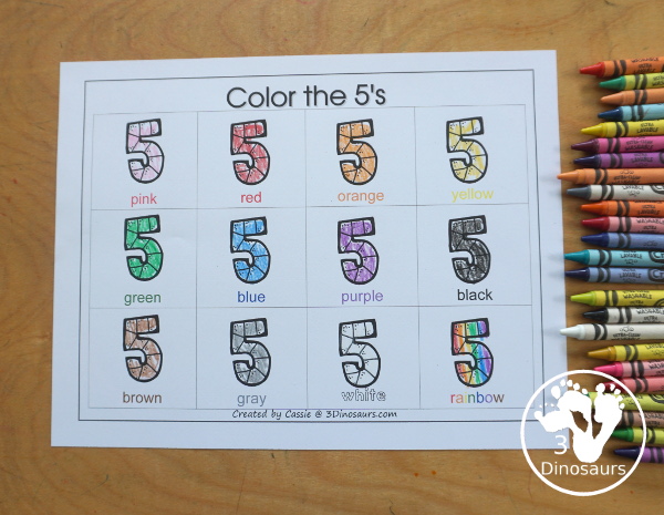 Free Romping and Roaring Number 5 Knight Theme Pack with number 5 worksheets, number 5 puzzles, number 5 handwriting, number 5 dot marker worksheets and more for PreK and kindergarten age kids with a castle and knight theme. - 3Dinosaurs.com