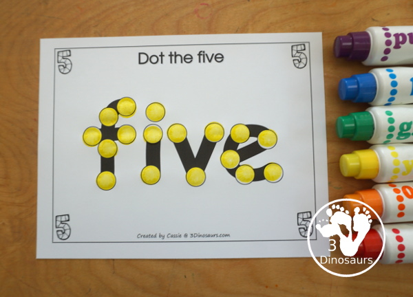 Free Romping and Roaring Number 5 Knight Theme Pack with number 5 worksheets, number 5 puzzles, number 5 handwriting, number 5 dot marker worksheets and more for PreK and kindergarten age kids with a castle and knight theme. - 3Dinosaurs.com