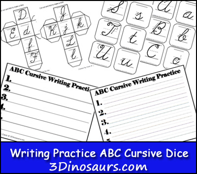 Writing ABC Dice Cursive