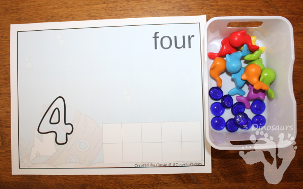 Free Ocean Themed Counting Mats: Number 1 to 10 - 3Dinosaurs.com