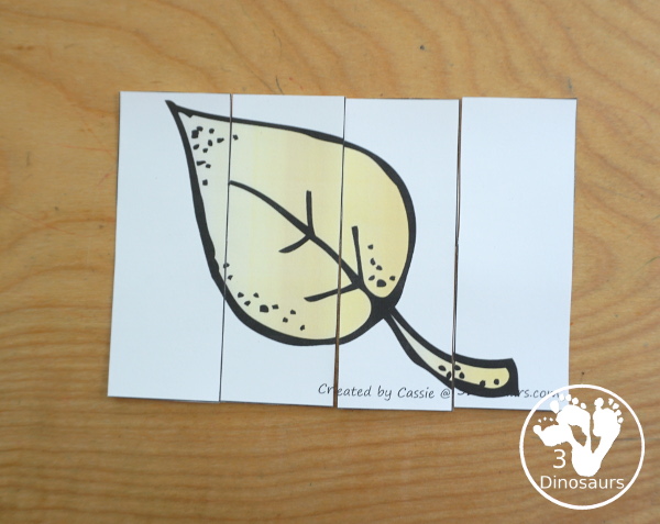 Free Leaves Activities Pack for Tot, Preschool, PreK, Kindergarten, & First Grade - A fun set of free printables with a fall leave themed with a mix of hands-on and no-prep printables - 3Dinosaurs.com