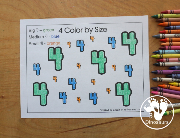 Free Romping and Roaring Number 4 Pack - with number 4 worksheets, number 4 puzzles, number 4 handwriting, number 4 dot marker worksheets and more for PreK and kindergarten age kids with a shirt theme. - 3Dinosaurs.com