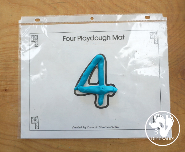 Free Romping and Roaring Number 4 Pack - with number 4 worksheets, number 4 puzzles, number 4 handwriting, number 4 dot marker worksheets and more for PreK and kindergarten age kids with a shirt theme. - 3Dinosaurs.com
