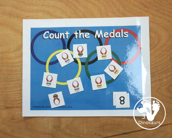 Free Summer Olympics Tot Printables - a easy to use medal counting mat - 3Dinosaurs.com