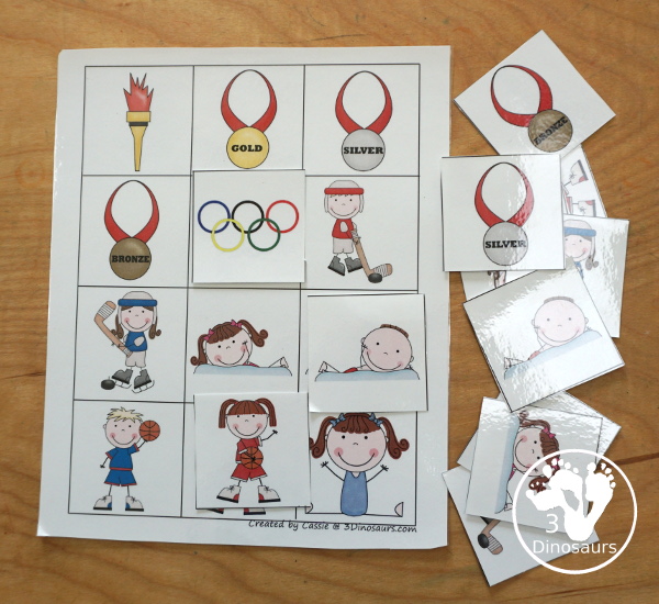 Free Summer Olympics Tot Printables - you have 36 sports matching cards- 3Dinosaurs.com