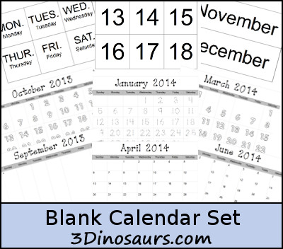 Blank Calendar Set