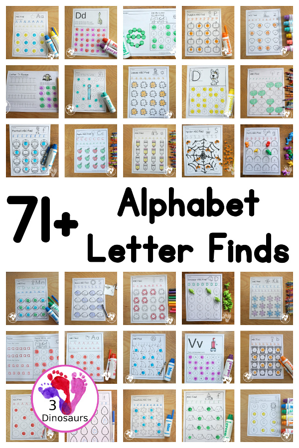 ABC Letter Finds Printables Activities & Printables on 3Dinosaurs.com
