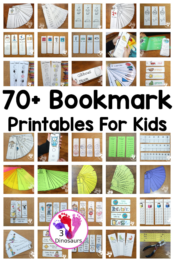 Bookmark Activities & Printables - 3Dinosaurs.com