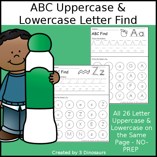 ABC Letter Find Printable For The Whole Alphabet Free 3 Dinosaurs