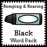 Free Romping & Roaring Color Black Word Pack - 8 pages of activities - 3Dinosaurs.com