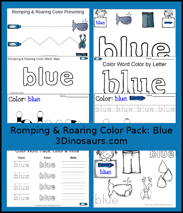 Free Romping & Roaring Color Pack Blue - 3Dinosaurs.com