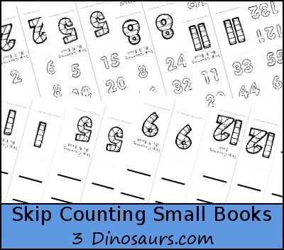 FREE Skip Counting Small Books - 3Dinosaurs.com