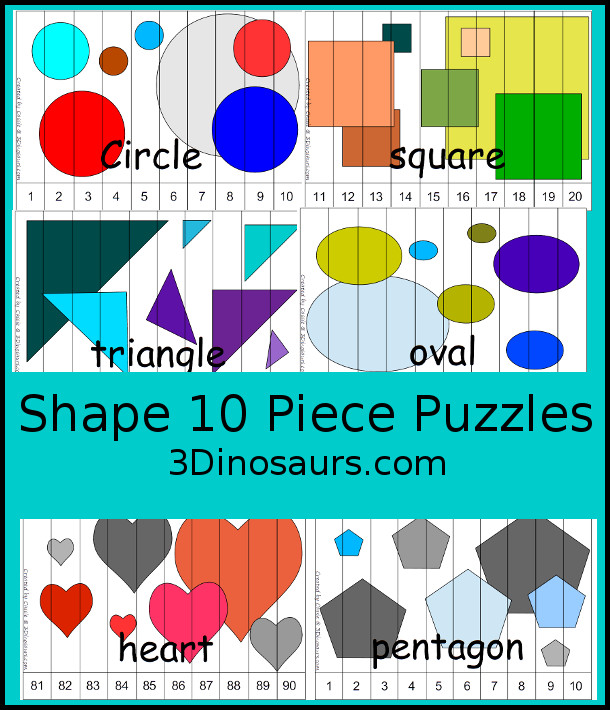 Shape 10 Piece Puzzles - 3Dinosaurs.com