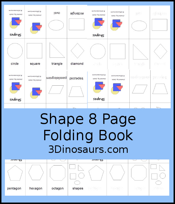 Shape 8 Page Folding Book - 3Dinosaurs.com