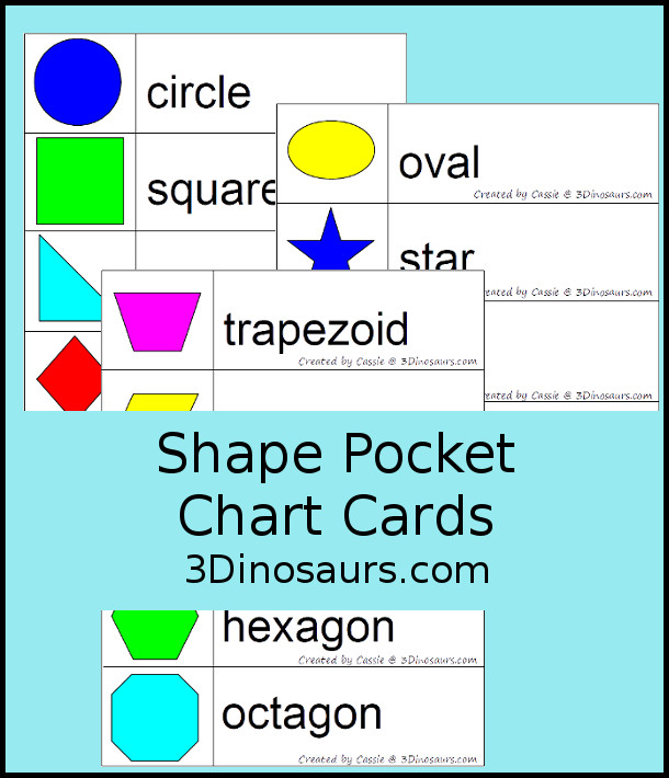 Shape Pocket Chart Cards - 3Dinosaurs.com
