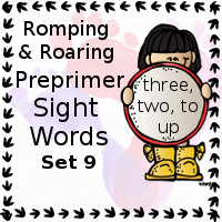 Preprimer Sight to, Romping & word  dot up sight a Word two, three, do Free Packs: Roaring