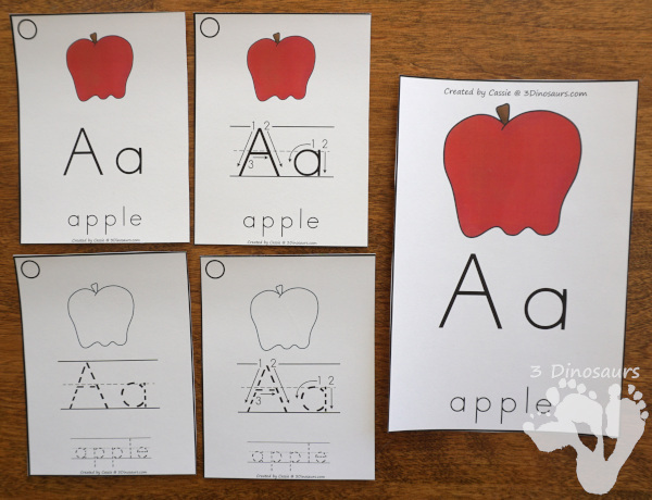 abc wall cards for the whole alphabet 3 dinosaurs