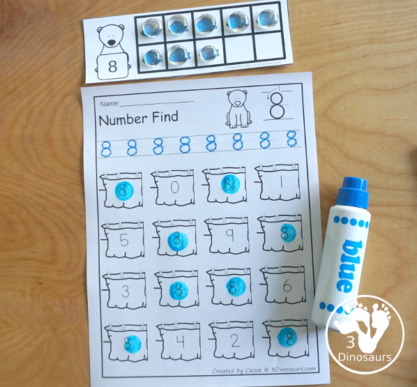 Hands-On Learning with Polar Bear Ten Fame Cards: Numbers 1 to 10 | 3 ...