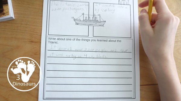 Titanic Writing & Acrostic Poems with - with three themed writing activities for the Titanic, iceberg and the captain - 3Dinosaurs.com