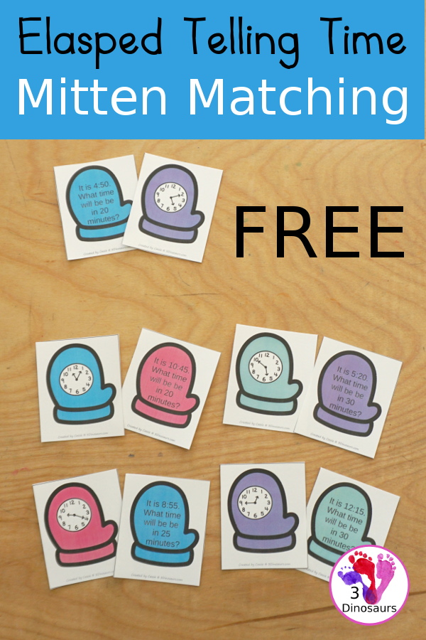 free-mitten-elapsed-telling-time-matching-printable-3-dinosaurs