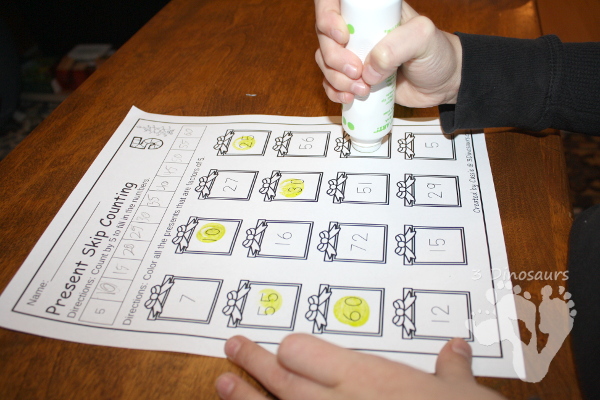 Christmas Skip Counting Find with numbers 2 to 12 for kids to skip count. - 3Dinosaurs.com