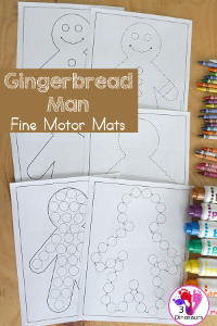 Free Gingerbread Man Fine Motor Mat