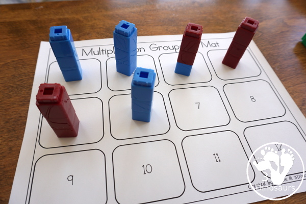 Free Groups of Multiplication - with hands-on math spinner, flashcards and recording sheets for working on multiplication - 3Dinosaurs.com #3dinosaurs #thirdgrade #fourthgrade #multiplication #handsonmath #freeprintable