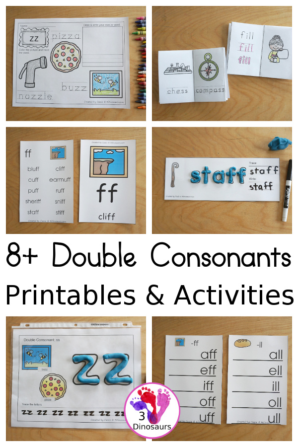 8 Double Consonant Printables 3 Dinosaurs