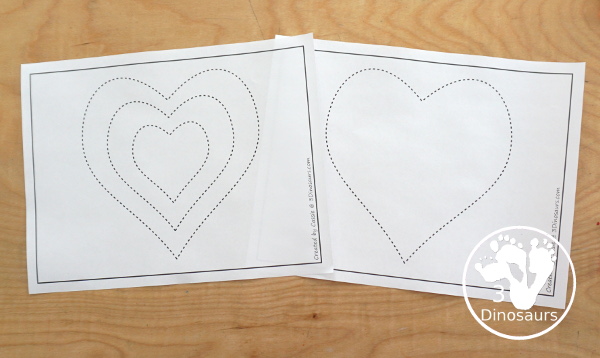 Free Heart Fine Motor Printables for Valentine | 3 Dinosaurs