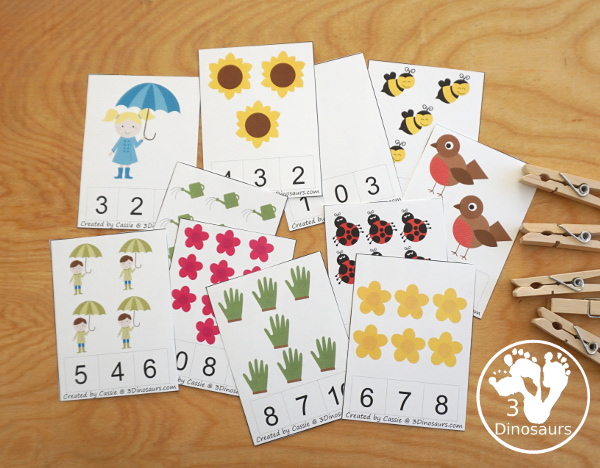 Free Spring Printable Pack for Tot, PreK & Kindergarten | 3 Dinosaurs