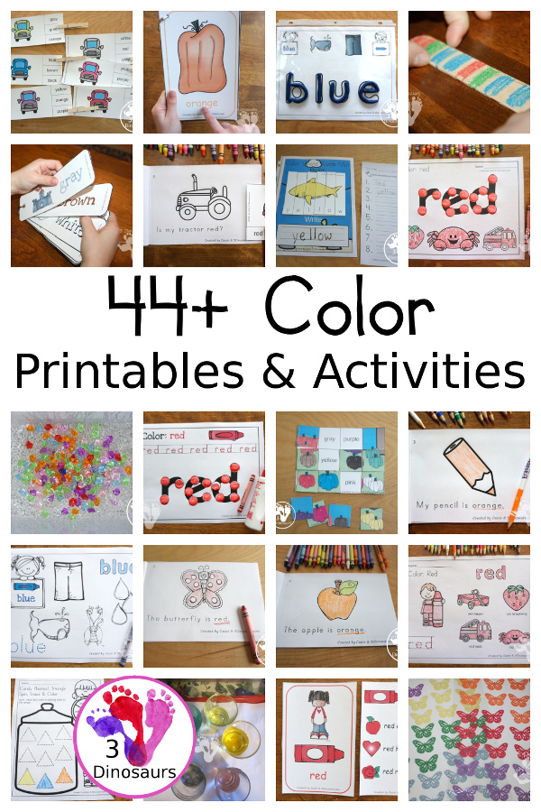 Color Printables & Activities - 3Dinosaurs.com