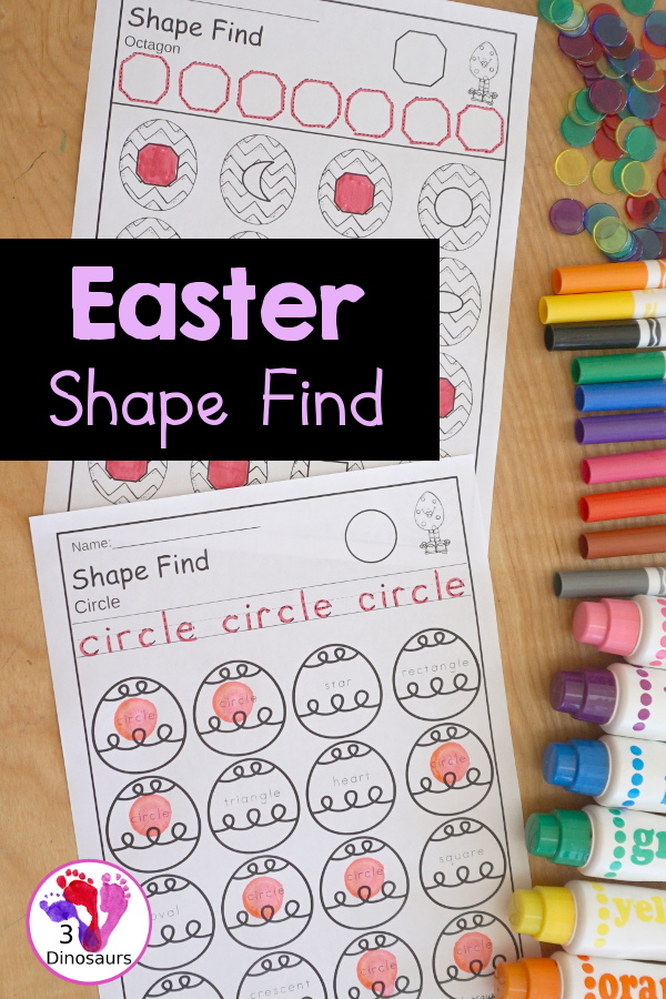 Easter Shape Find For Kids with Geometric Shapes & Shape Words | 3 ...