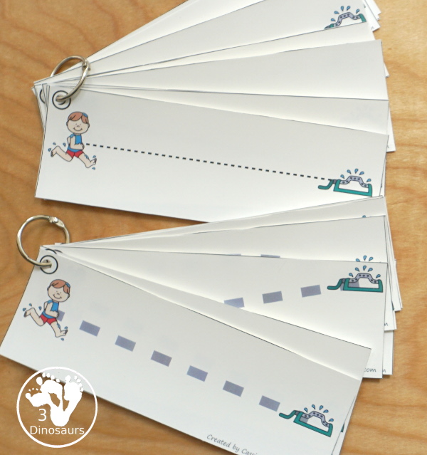 Summer Themed Prewriting, Shape, ABCs & Numbers - a fun activity pack with 189 pages of printables with a mix of no-prep, easy reader books and clip cards for learning with a summer water theme for kids to try out and learn with printables that all work together. - 3Dinosaurs.com