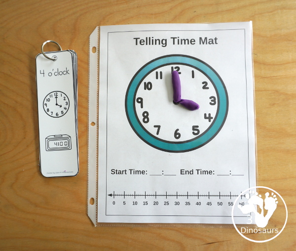 Hourly Telling Time Bookmarks | 3 Dinosaurs