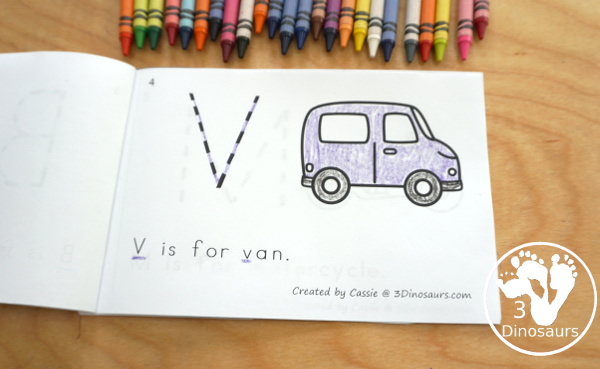 Free Transportation ABC Easy Reader Book 12 page books for kids to work on beginning sounds - 3Dinosaurs.com