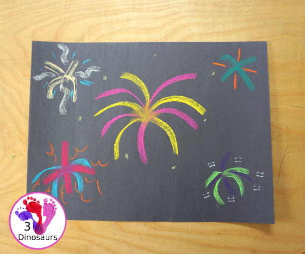 Firework Pastel Craft for Kids | 3 Dinosaurs