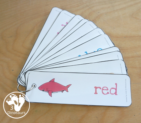 Shark Color Pack - with 63 pages of printables with color easy reader book, color clip cards, color tracing strips, color writing strips, color pocket chart cards, color word writing, color word puzzles, and more all to work on learning color words. This is a great ocean theme - 3Dinosaurs.com- - 3Dinosaurs.com