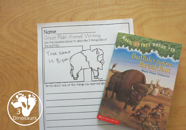 Buffalo & Bison Writing & Acrostic Poems with - with two themed writing activities for the bison and buffalo for the two words used in the book Buffalo Before Breakfast - 3Dinosaurs.com