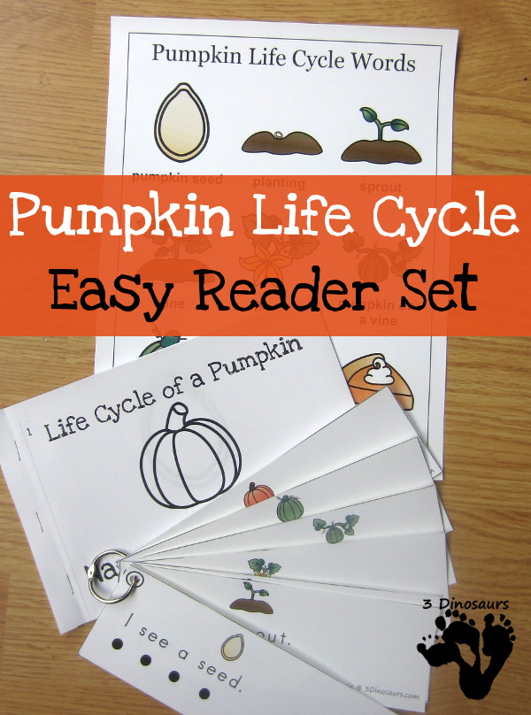 Pumpkin Life Cycle Easy Reader Set | 3 Dinosaurs