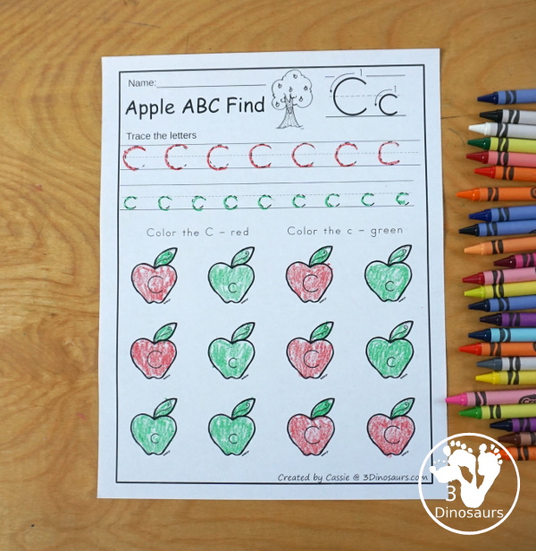 Apple ABC Letter Find for Uppercase & Lowercases Letters | 3 Dinosaurs